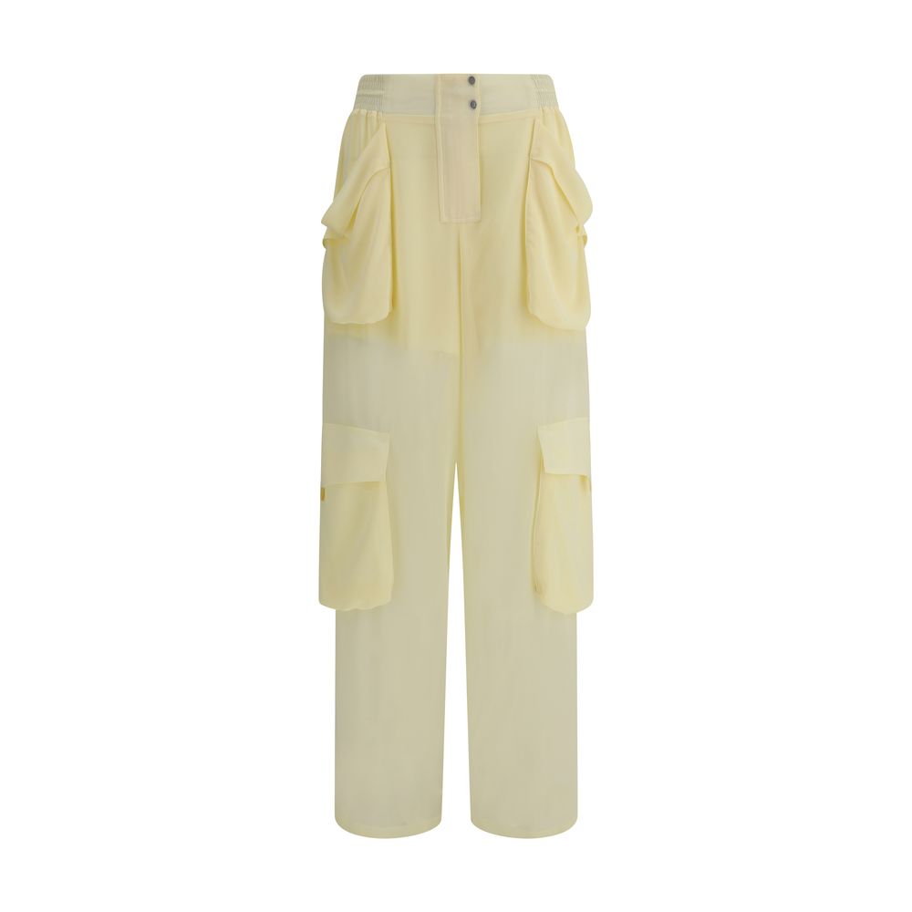 PINKO Yellow Polyester Cargo Pants